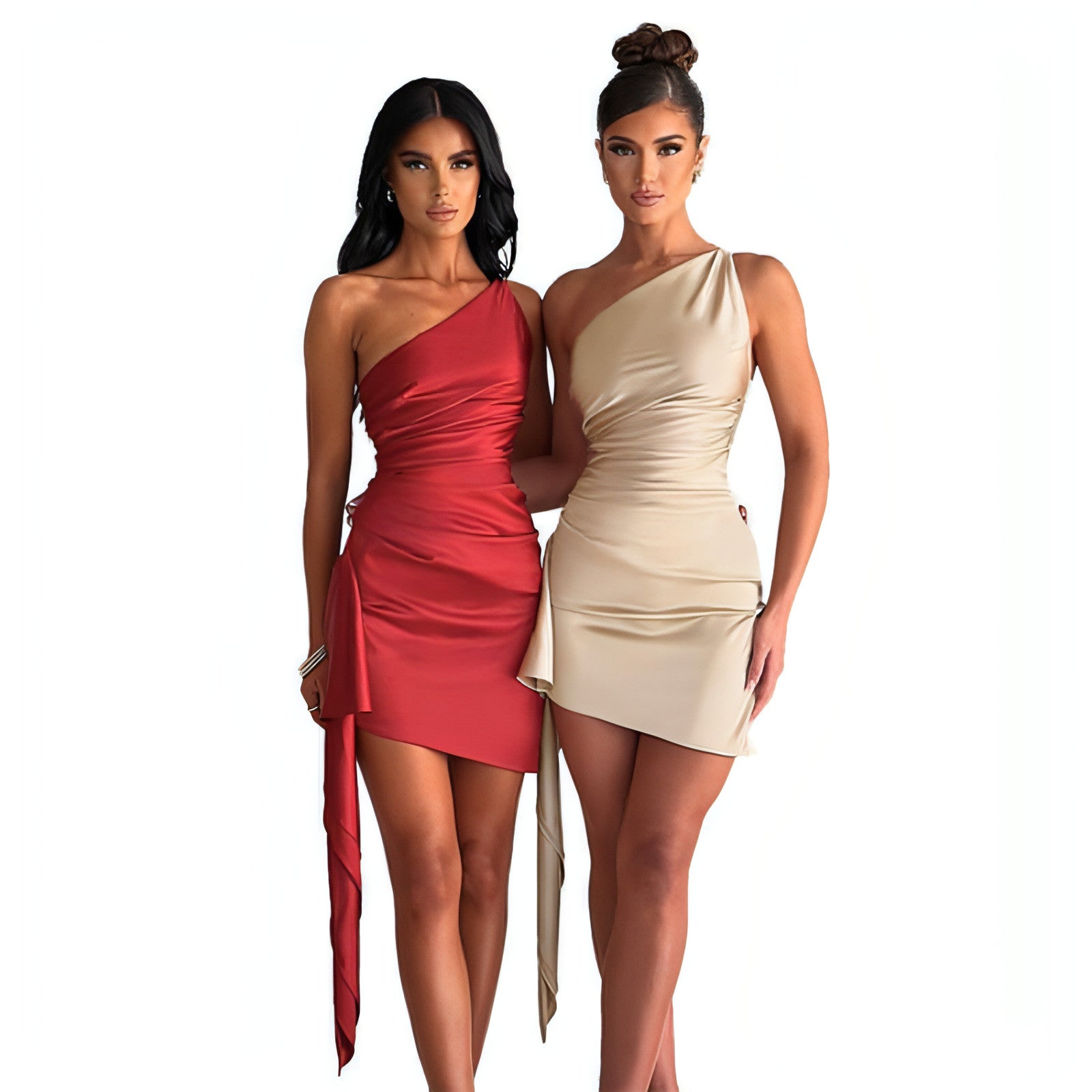 Crossbody Sleeveless Slim Fit Dress Carmine Juneberry