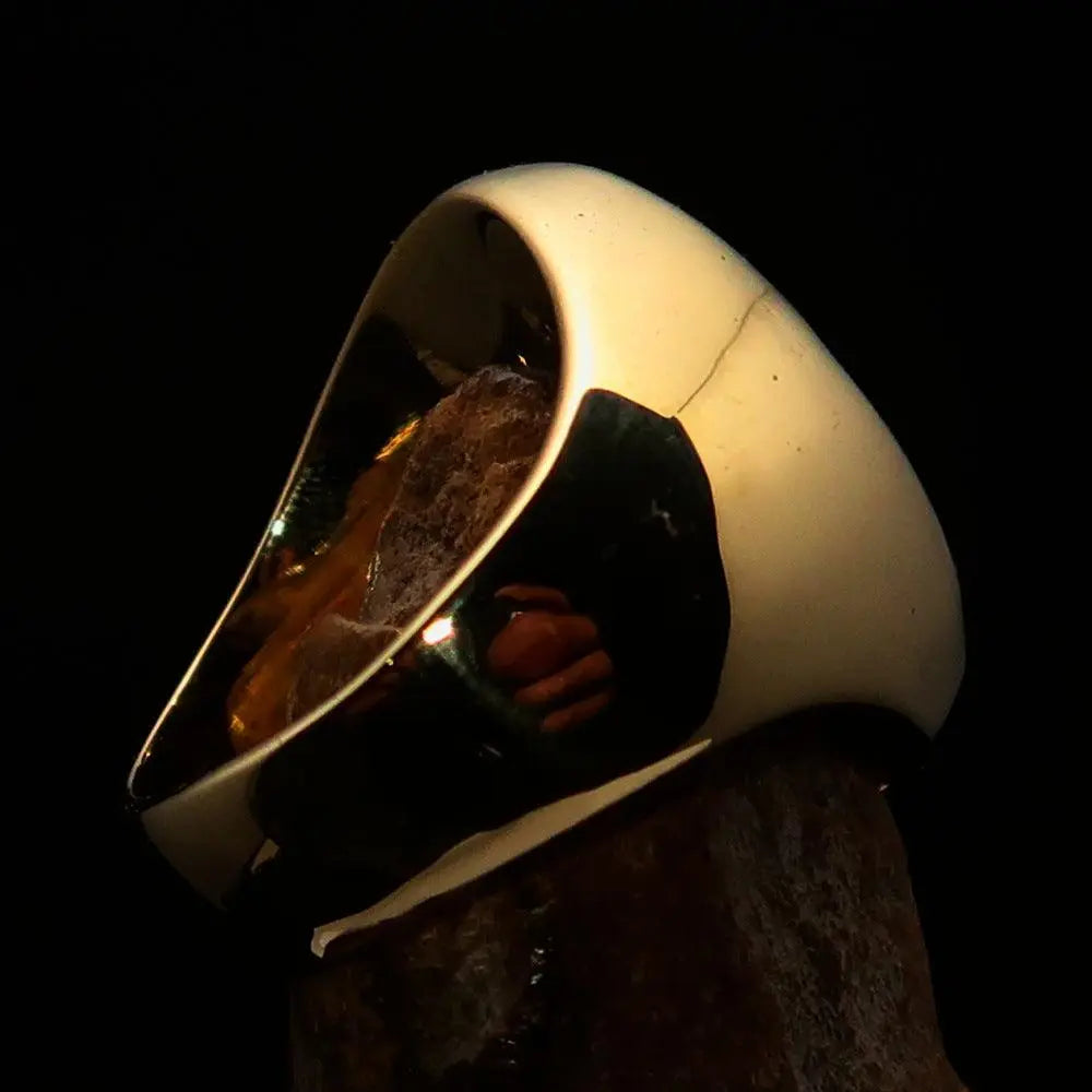 Excellent crafted oval domed Men's blue Cross Lorraine Ring - solid - Alvionz.de