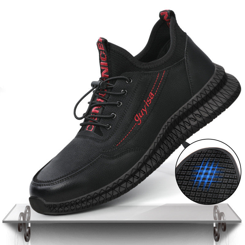 Men's Agate safety shoes with protective toe caps and slip-resistant soles, designed for work safety and durability.