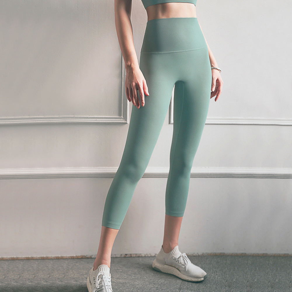 Peach Hips Fitness Cropped Leggings by Alvionz.com featuring a comfortable fit and vibrant peach hip design.