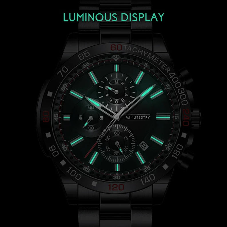 Personalized Mens Watch, Boyfriend Gift, Anniversary Gift Green Millie