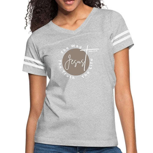 Womens Vintage Sport Graphic T-shirt - the Truth the Way the Life Grey Coco