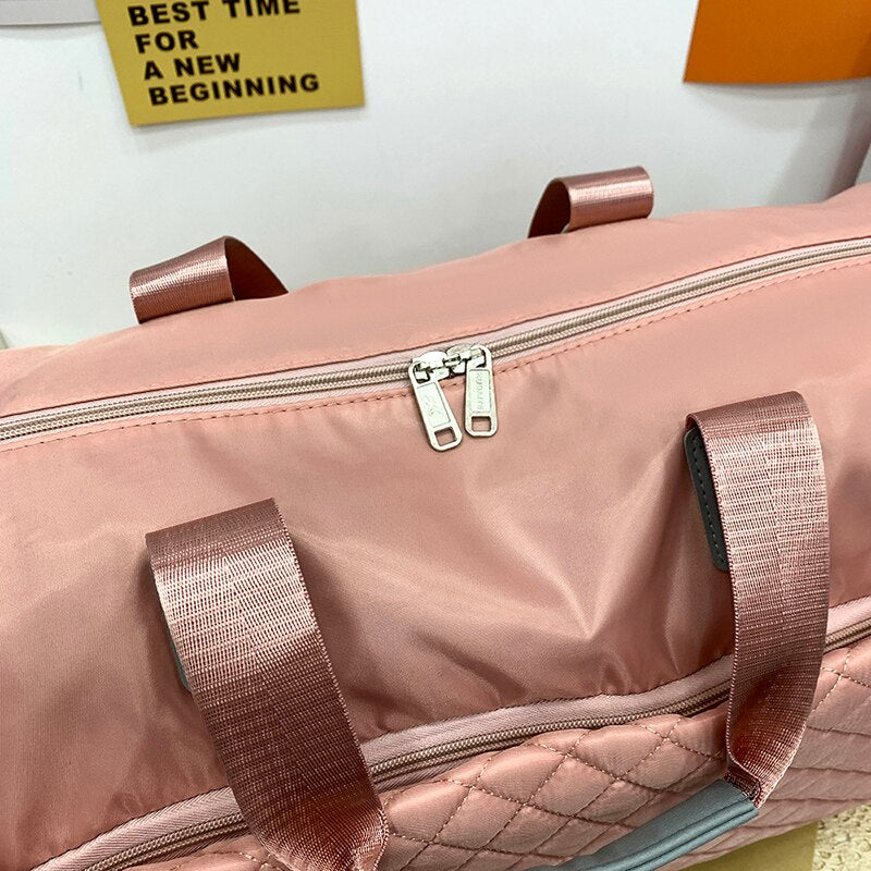 Foldable Shoulder Travel Bag Luggage Tote Bags For Women Large Maroon Asteria