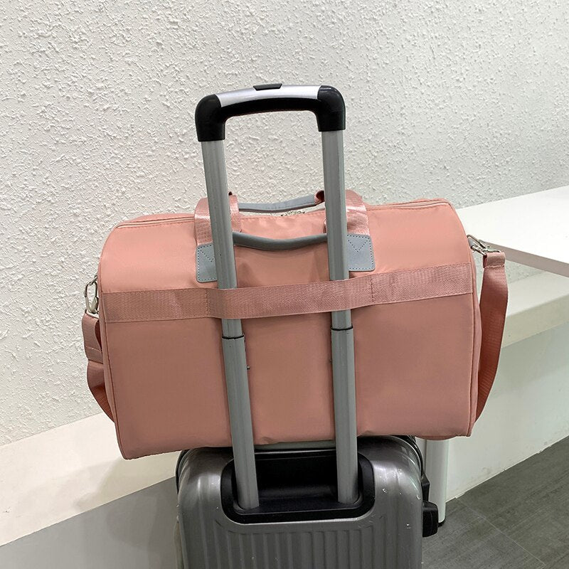 Foldable Shoulder Travel Bag Luggage Tote Bags For Women Large Maroon Asteria