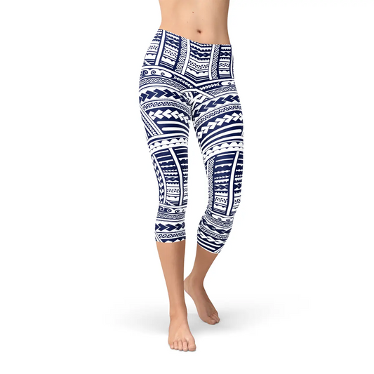 Polynesian Maori Tattoo Capri Leggings - Alvionz.de