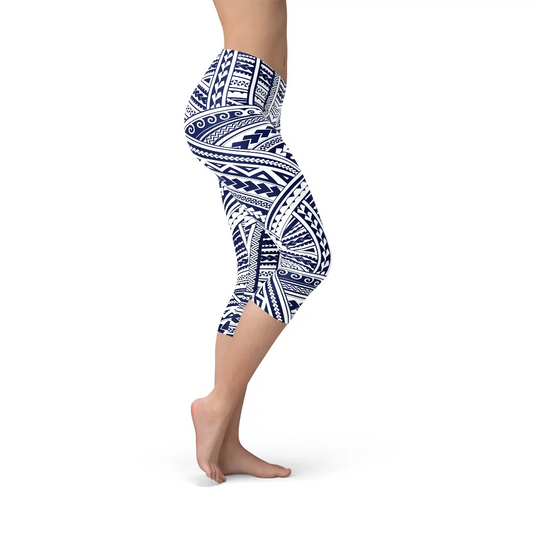 Polynesian Maori Tattoo Capri Leggings - Alvionz.de