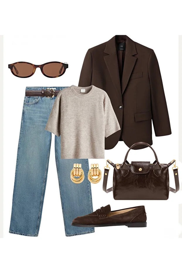 Brown Patent Versatile PU Leather Crossbody Bag for Women Ochre Juniper