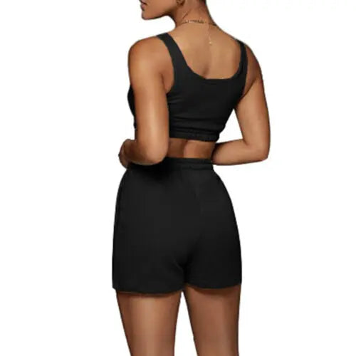 Women Yoga Seamless Workout Gym Light Shorts with Sports Bra Kit Pink Iolaus