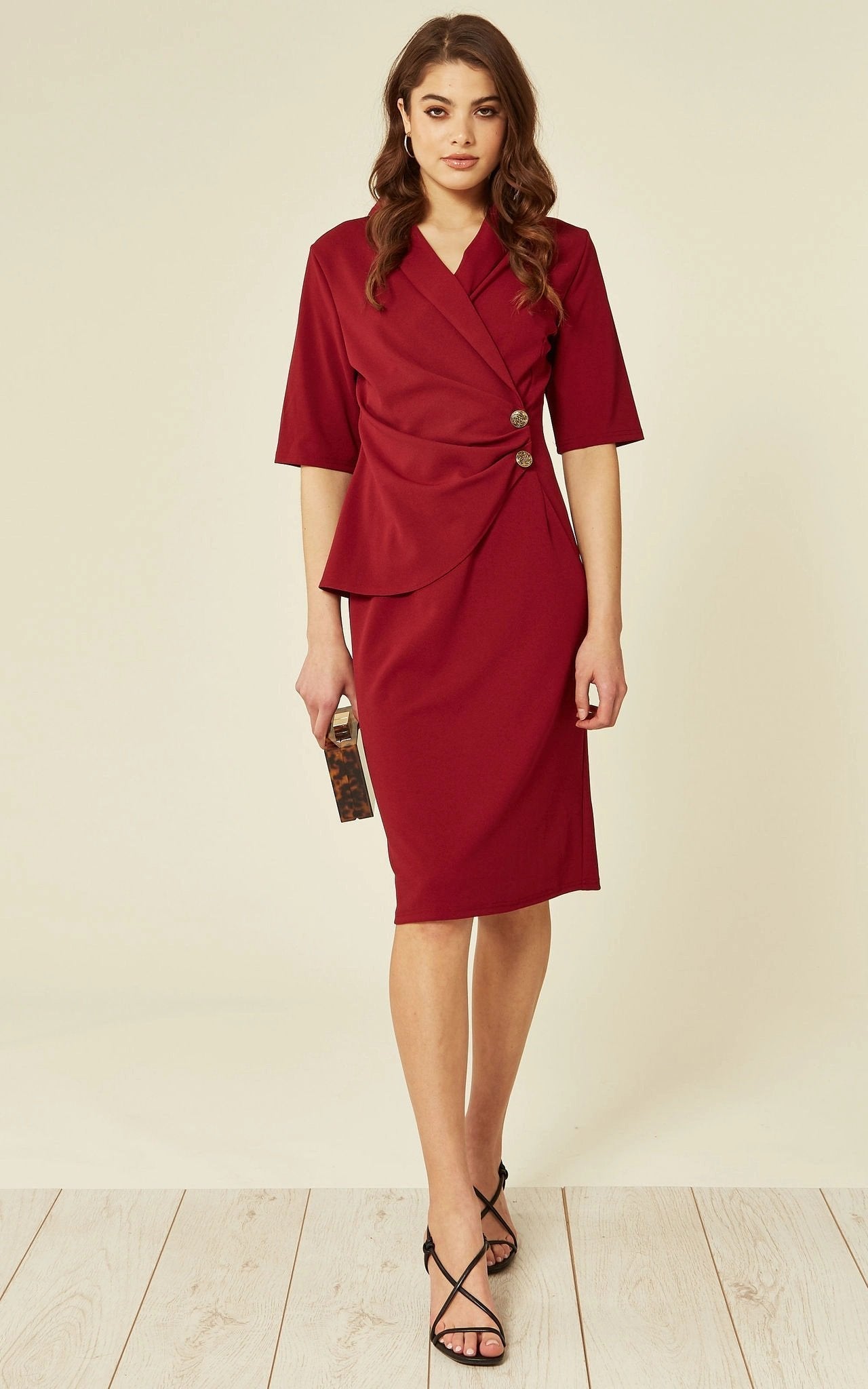 Diane Wrap Blazer Dress Rose Eleusis