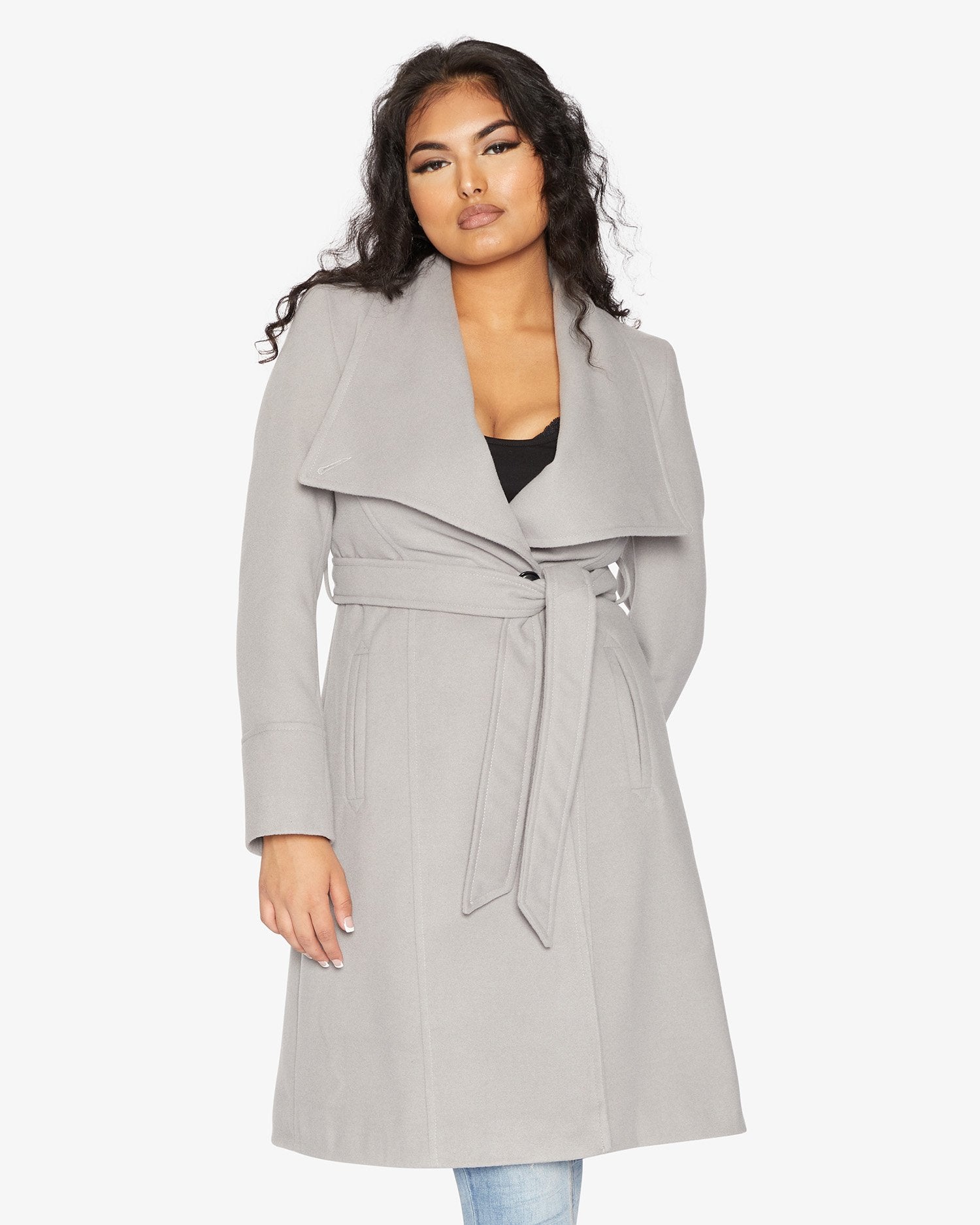 Waterfall Lapel Double Breasted Duster Coat Rose Eleusis