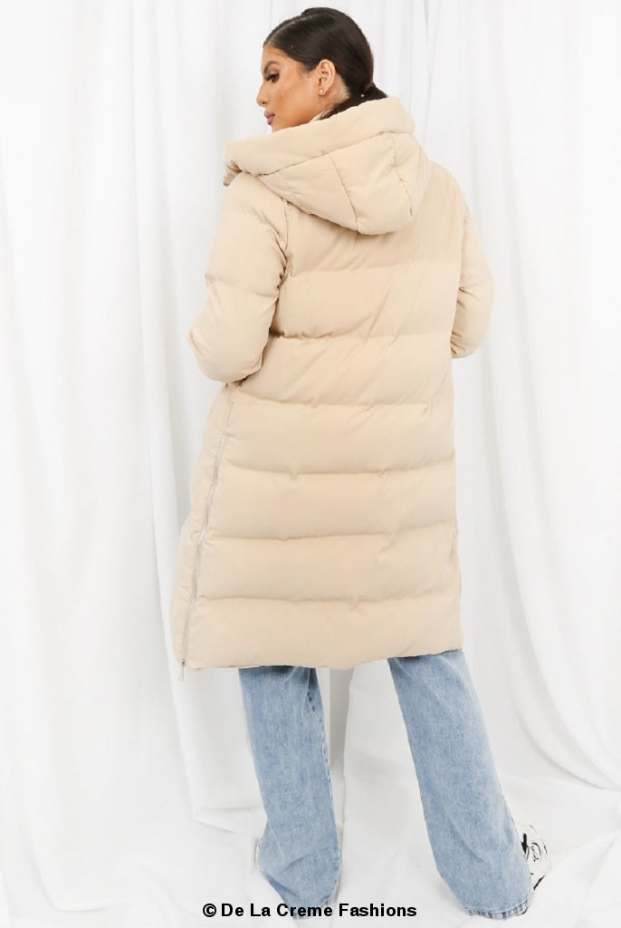 Hooded Longline Puffer Coat Rose Eleusis