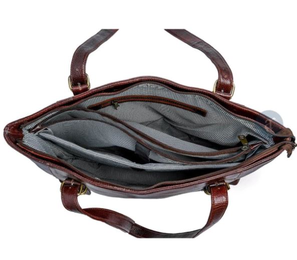 Anuent Large Leather Tote Bags for Women. Salmon Alder