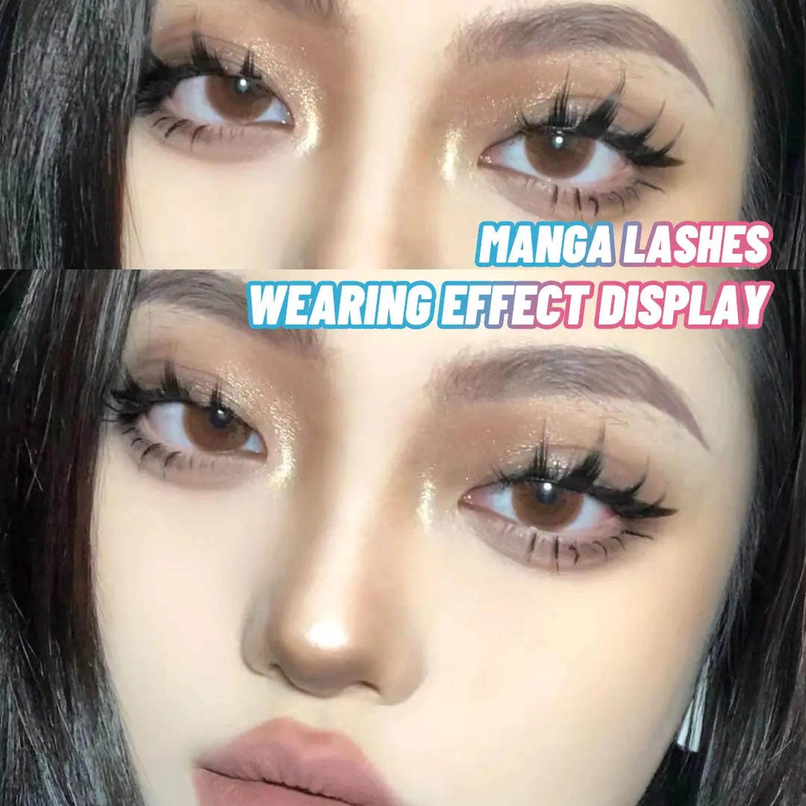 Five pairs of Trendsi manga lashes featuring natural wispy design, perfect for anime cosplay and Korean-style makeup.