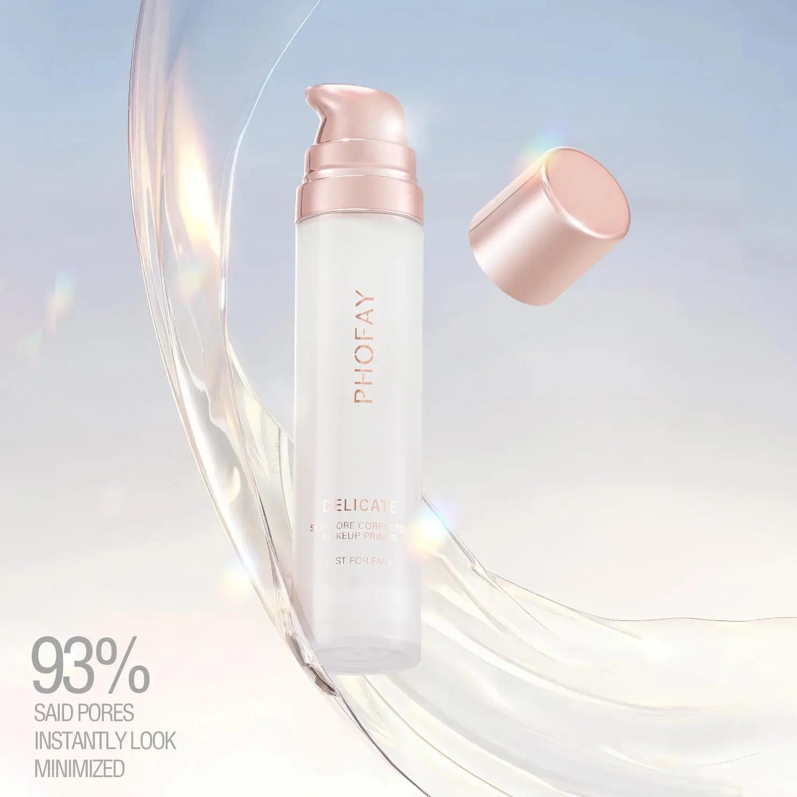 Two bottles of PHOFAY Hydrating Makeup Primer by Trendsi, clear and lightweight, designed to prep and hydrate skin before makeup.