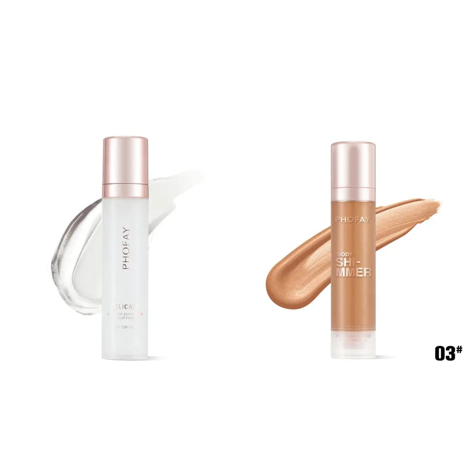 Two bottles of PHOFAY Hydrating Makeup Primer by Trendsi, featuring sleek packaging and clear labeling for a smooth makeup base.