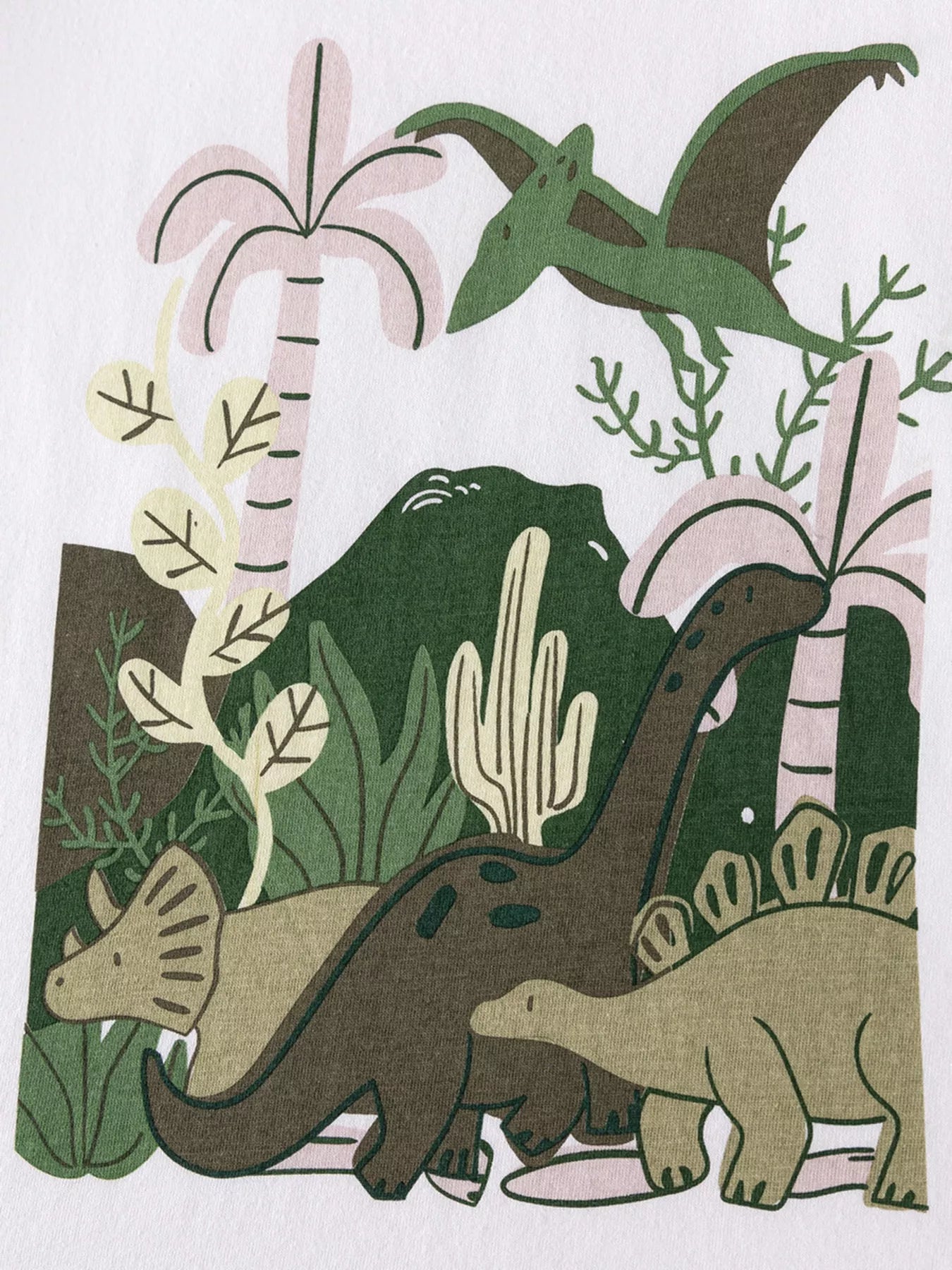 Children's army green graphic T-shirt and shorts set by Trendsi, featuring playful design for kids aged 2 years.