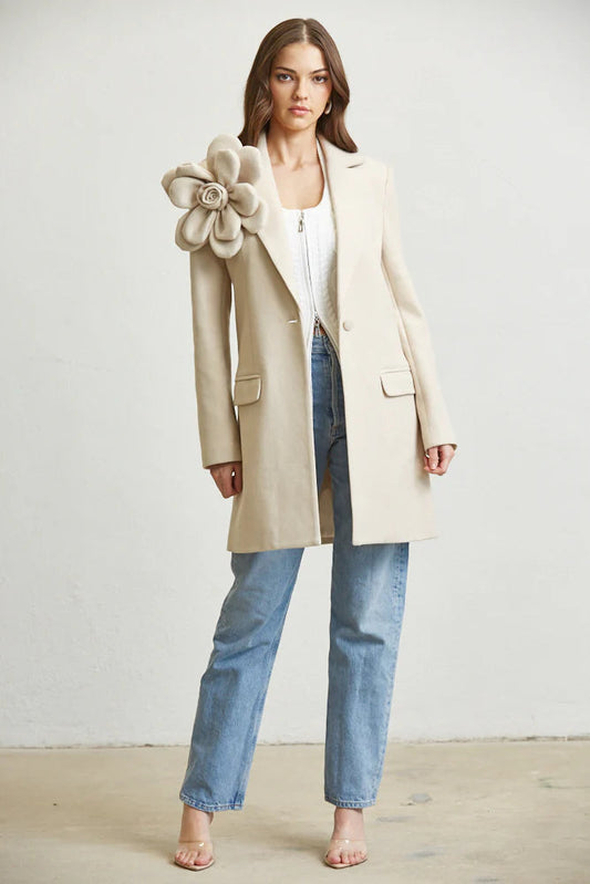 Women's Mid Length Coat by Rose Paulino White Amphitryon