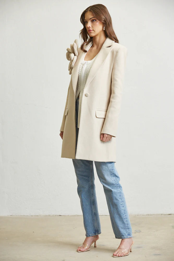 Women's Mid Length Coat by Rose Paulino White Amphitryon