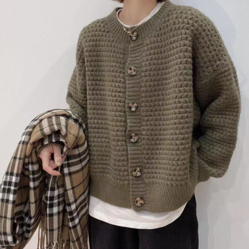 Womens Casual Button Down Knit Cardigan Yellow Pandora